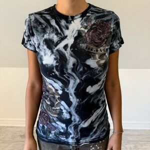 SINFUL TIE DYE SMOKE TEE W/ RHINESTONES 🌸